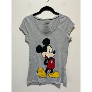 Disney Micky Mouse t shirt size S grey front and back graphic